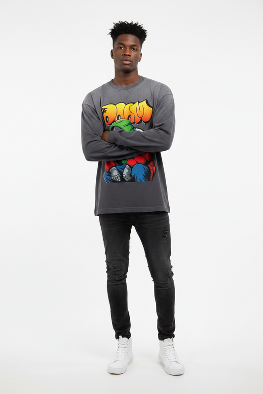 "You Doom Right" Gradient Washed Long Sleeve T-Shirt