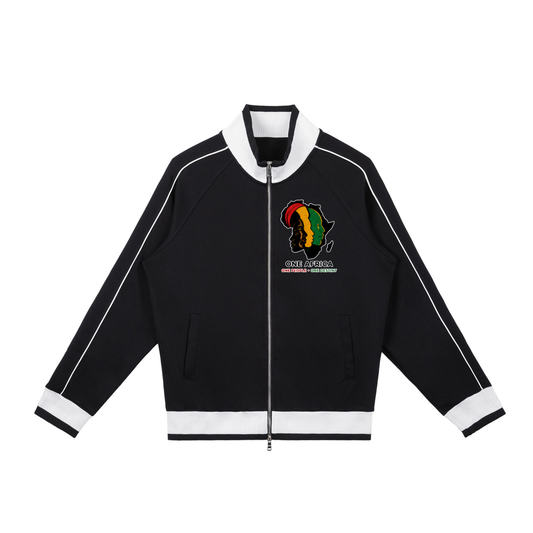 "One Blood" Raglan Sleeve Zip Track Jacket