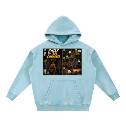 PYN™ x BKRP™ "Enter the 36 Chambers" Snow Wash Fleece Oversize Hoodie