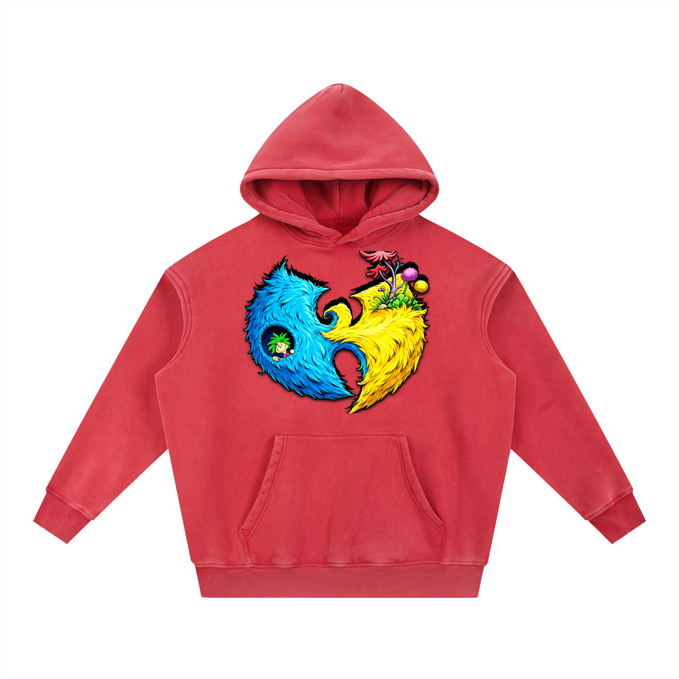 "Wally Champ" Snow Wash Fleece Oversize Hoodie