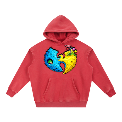 PYN™ "Wally Champ" Snow Wash Fleece Oversize Hoodie