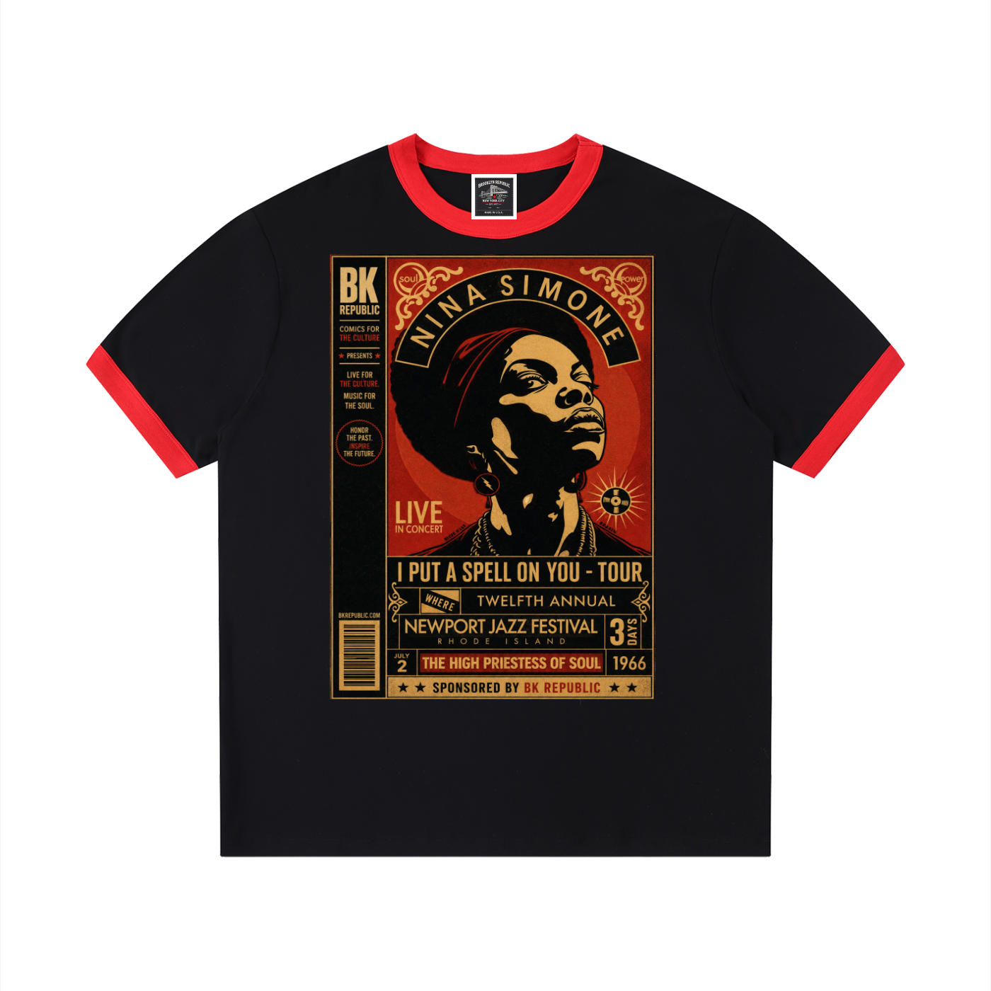"Spellbinder" Contrast Edge Ribbed Crewneck T-Shirt