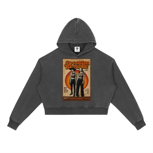 "Retro Groove" Vintage Washed Heavyweight Hoodie