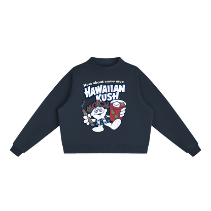 Sparksky & Dutch™ "Hawaiian Punch" Essential Fleece Mock-Neck Crew Sweatshirt