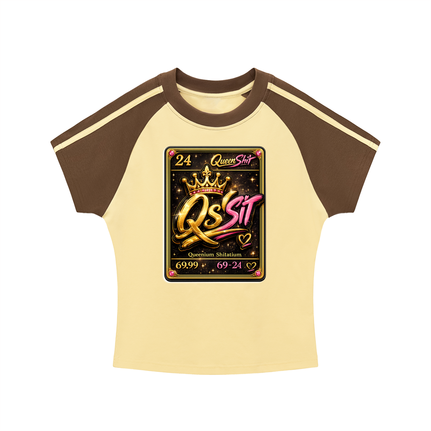 "QUEEN" Bodycon Raglan  Sleeve T-Shirt