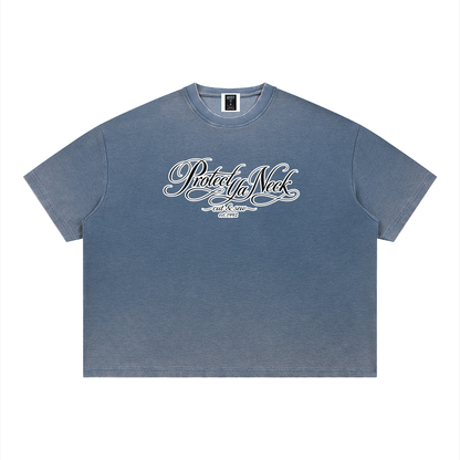 PYN™ x BKRP™ "Cut & Sew" Vintage Wash Sunfade Boxy Waffle T-Shirt