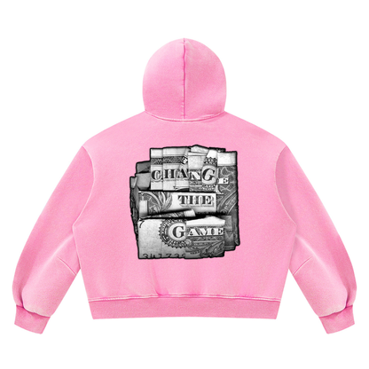 "Double Entendre" Vintage Wash Boxy Fleece Hoodie