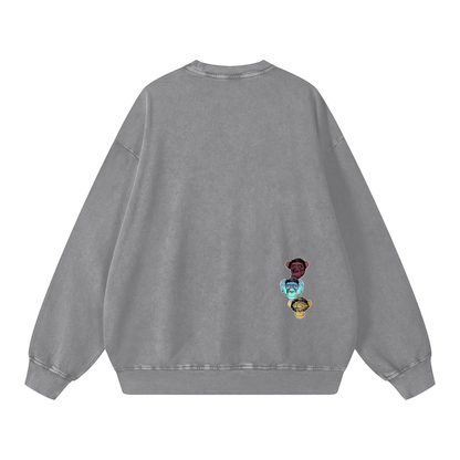 "Bootleg Theory" Snow Washed Oversized Sweatshirt