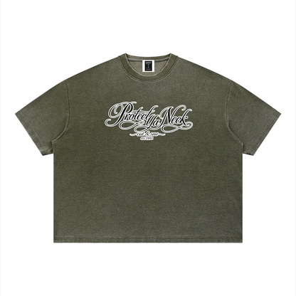 PYN™ x BKRP™ "Cut & Sew" Vintage Wash Sunfade Boxy Waffle T-Shirt