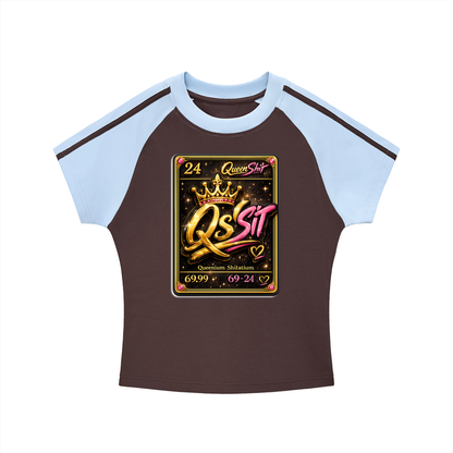 "QUEEN" Bodycon Raglan  Sleeve T-Shirt