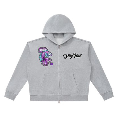 Brooklyn Zoo™ "Don't Be Koi"  Heavyweight Full Zip Boxy Hoodie