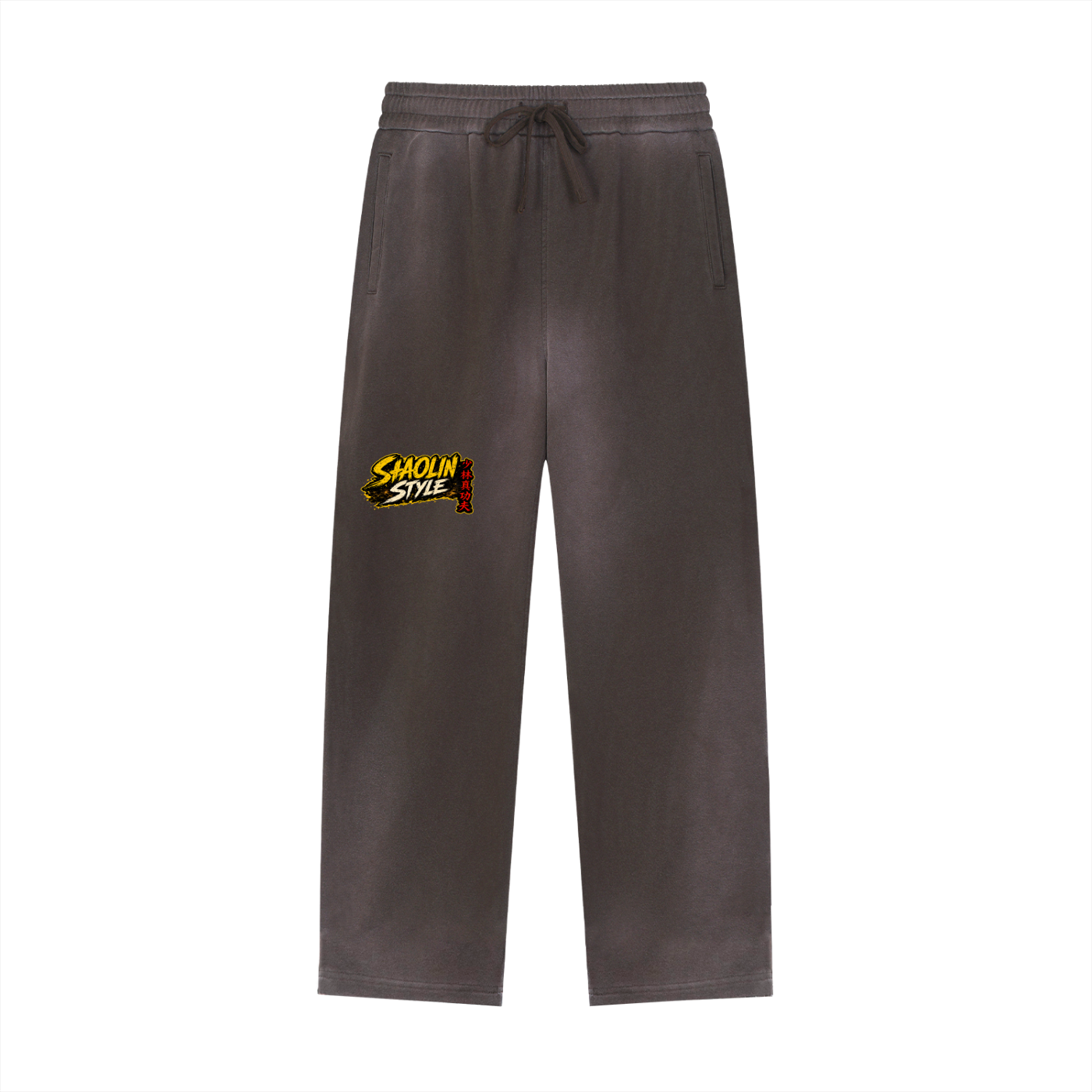 PYN™x BKRP™ "Shaolin Style" Sun Fade Raw Edge Straight-Leg Sweatpants