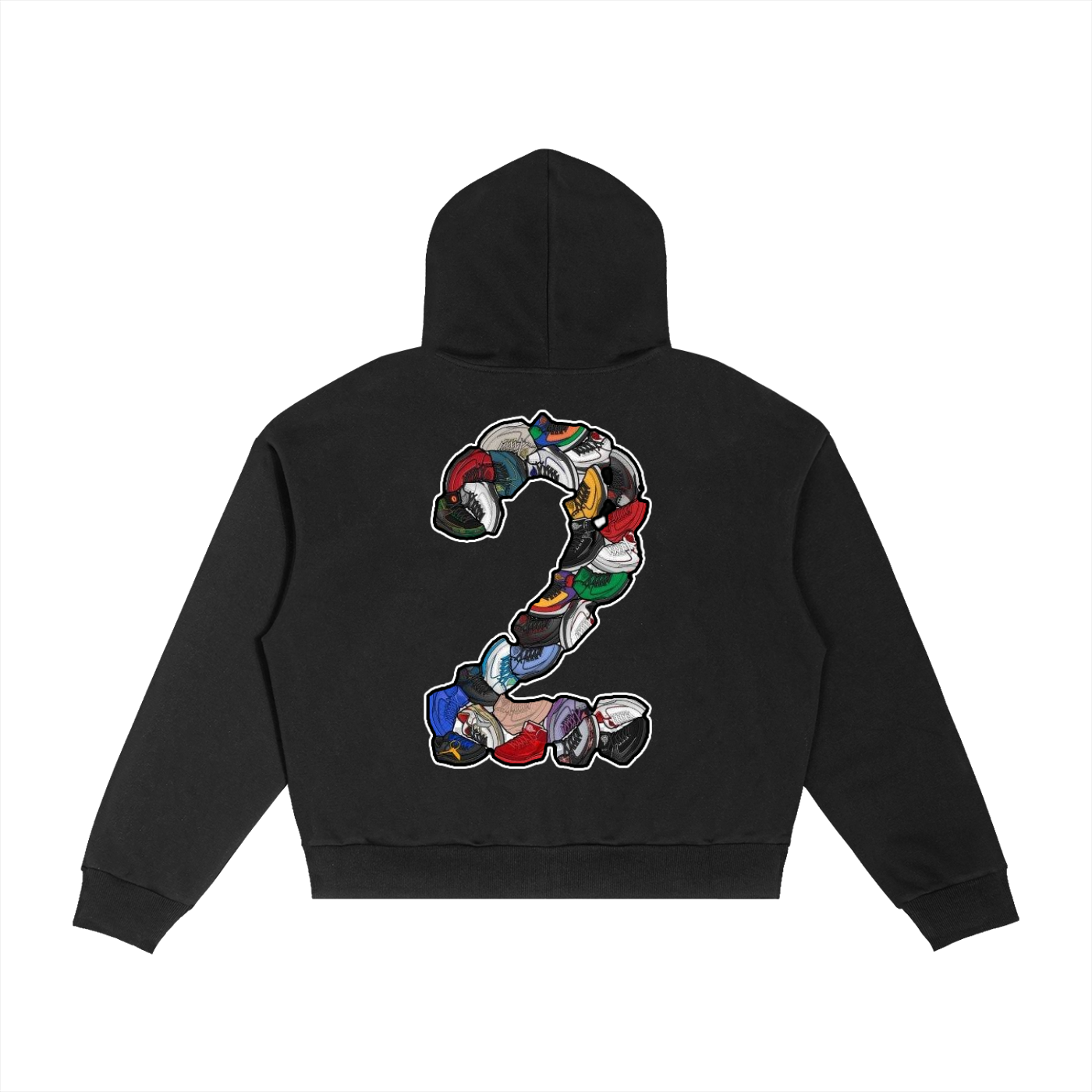 "AJ 2" Contrast Plaid Boxy Zip Hoodie