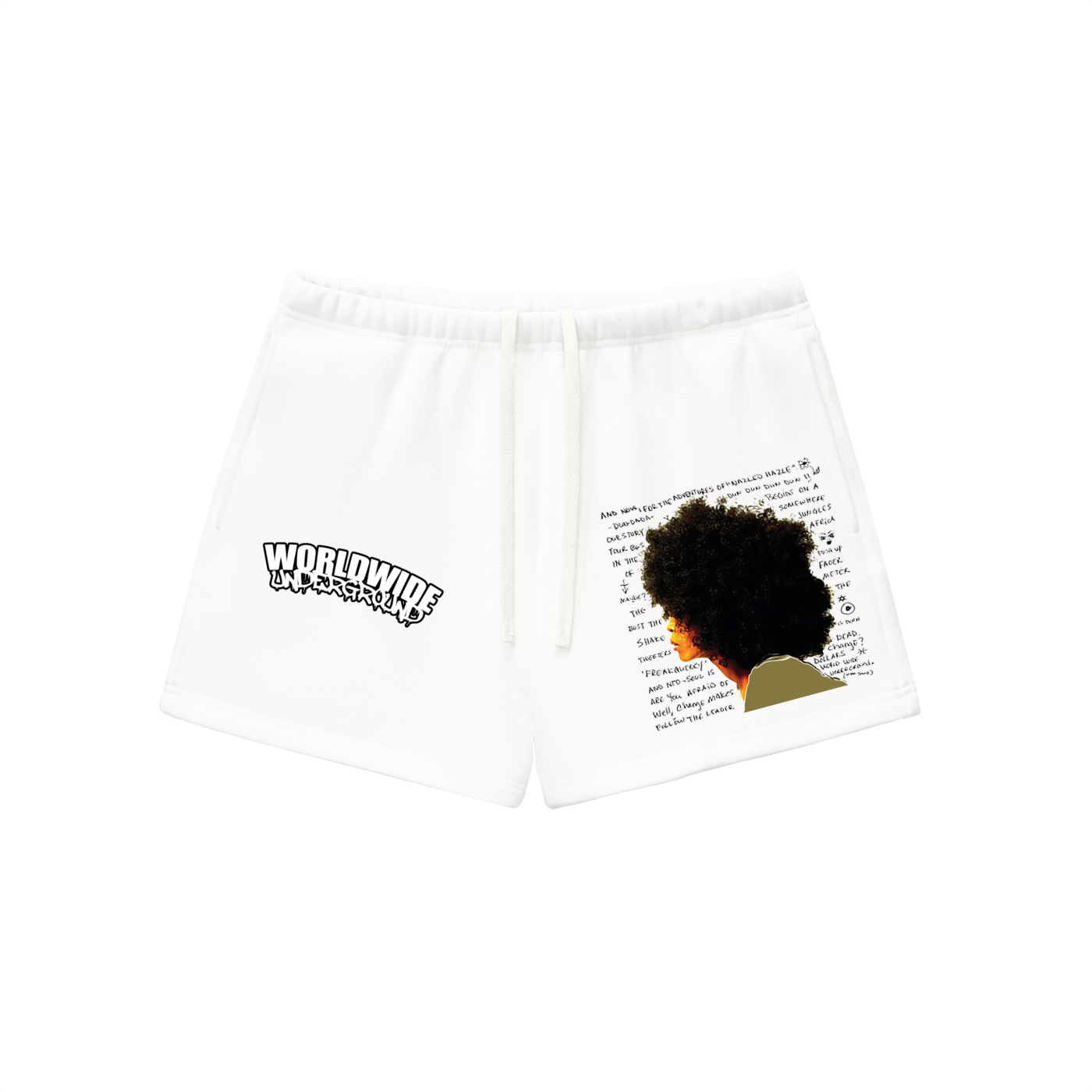 "Worldwide Underground" Fleece Drawstring Sweatshorts
