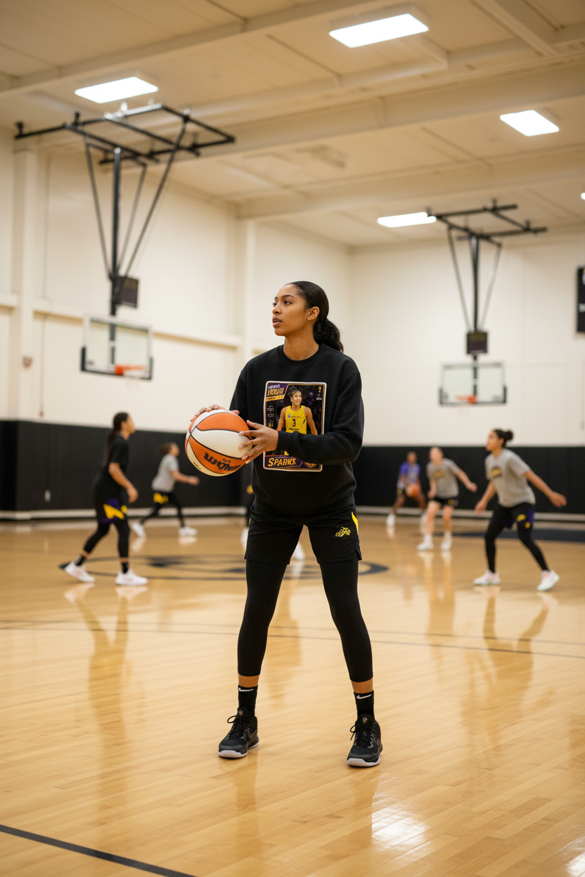 "Candace Parker" Fleece Mock-Neck Crew Sweatshirt