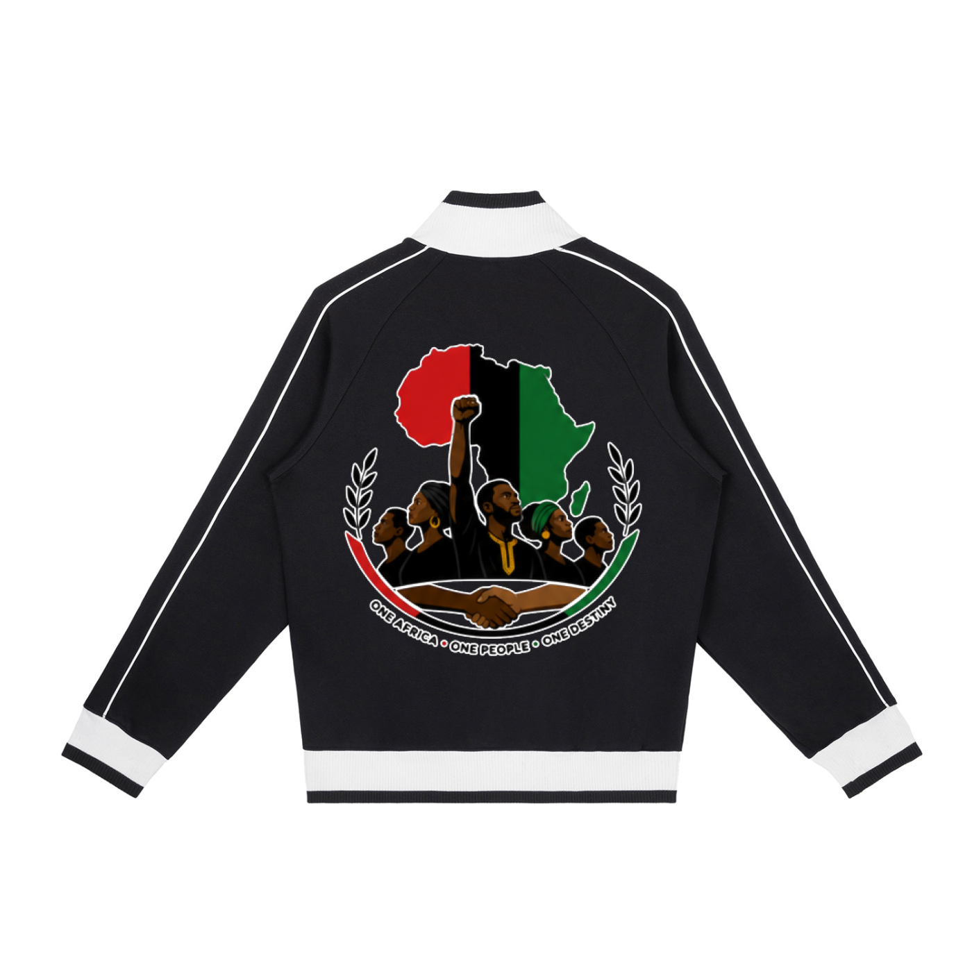 "One Blood" Raglan Sleeve Zip Track Jacket