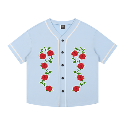 "Varsity" Contrast Piped Button-Up Jersey