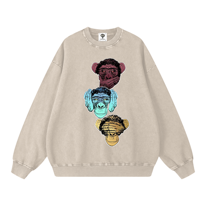 "Bootleg Theory" Snow Washed Oversized Sweatshirt