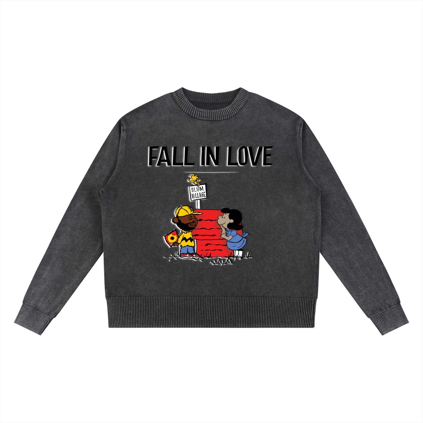 "Fall In Love" Mineral Wash Oversized Sweater