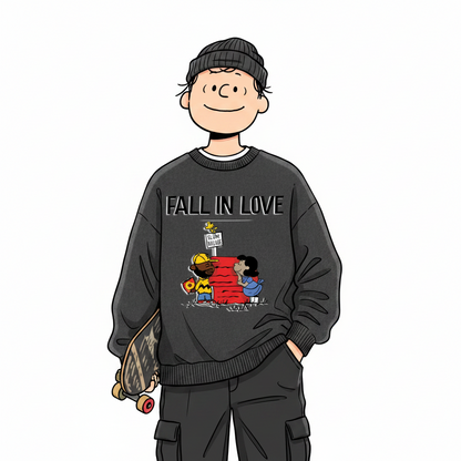 "Fall In Love" Mineral Wash Oversized Sweater