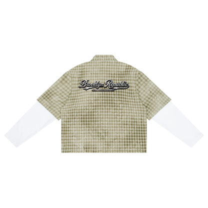 "Brooklyn Republic Essentials" Vintage Wash Plaid Short Sleeve Shirt