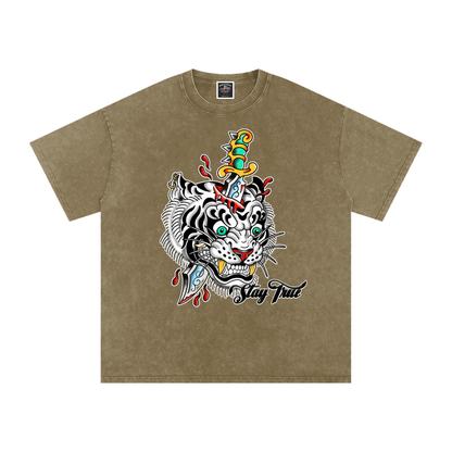 Brooklyn Zoo™ "Ed Hard-ly" Snow Washed Oversized Cotton T-Shirt