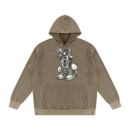 "Sounds & Scribbles" Mineral Wash Oversized Hoodie