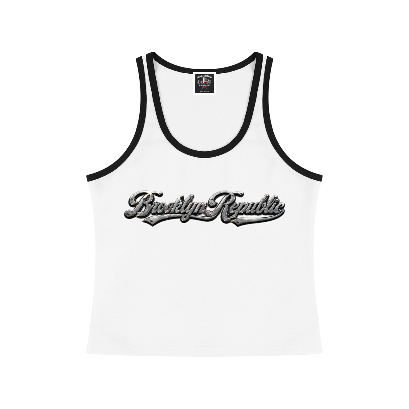 "Brooklyn Strong" Women's Color Block Cropped Tank Top