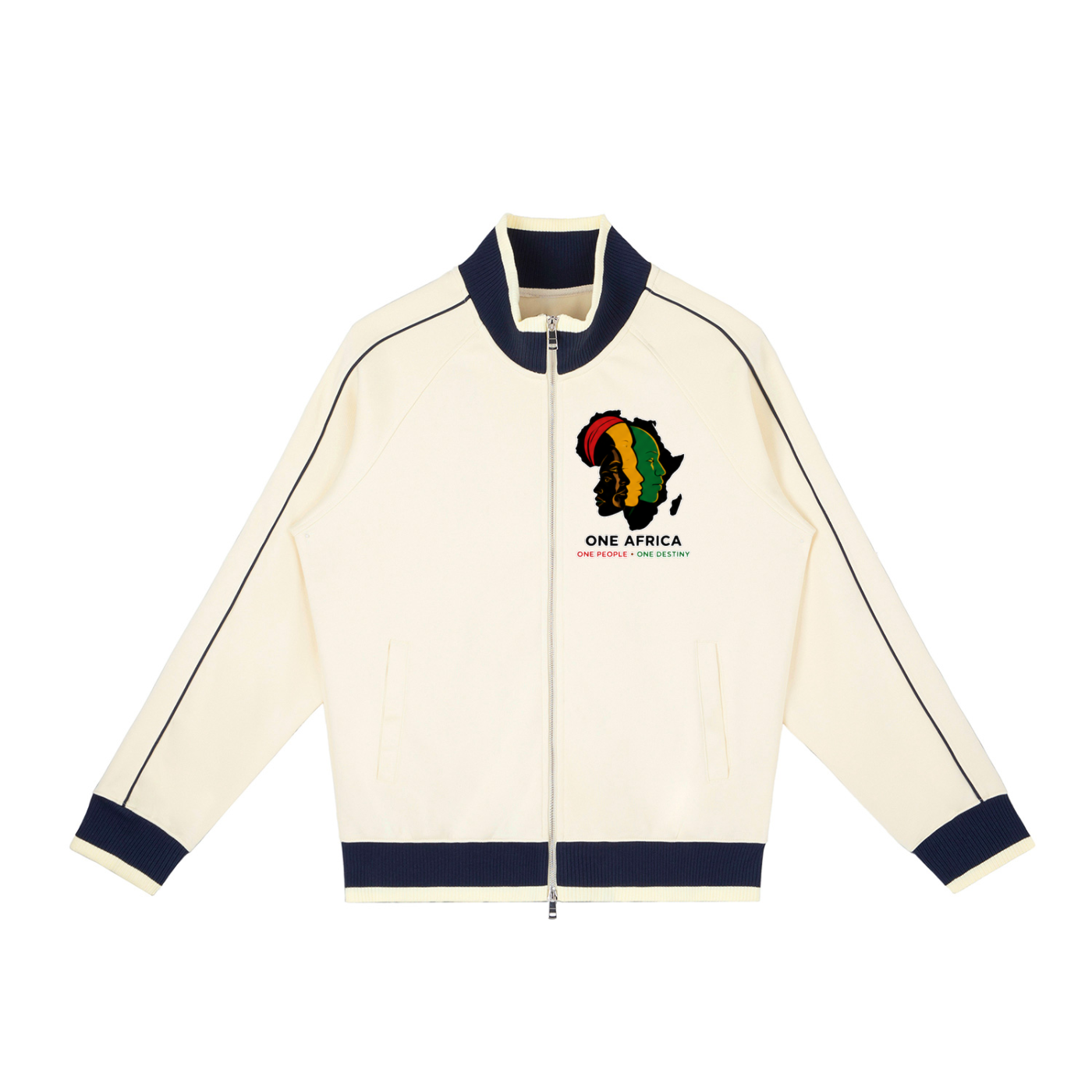 "One Blood" Raglan Sleeve Zip Track Jacket
