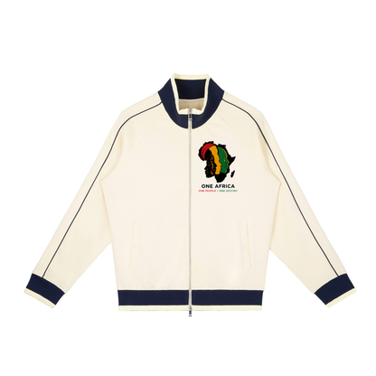 "One Blood" Raglan Sleeve Zip Track Jacket