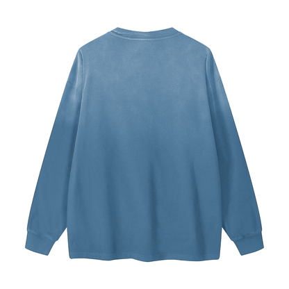 "MadDillaDoom" Gradient Washed Long Sleeve T-Shirt