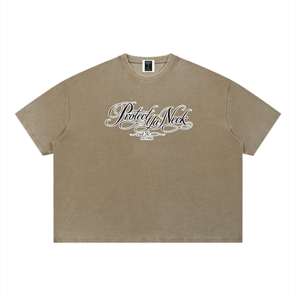 PYN™ x BKRP™ "Cut & Sew" Vintage Wash Sunfade Boxy Waffle T-Shirt