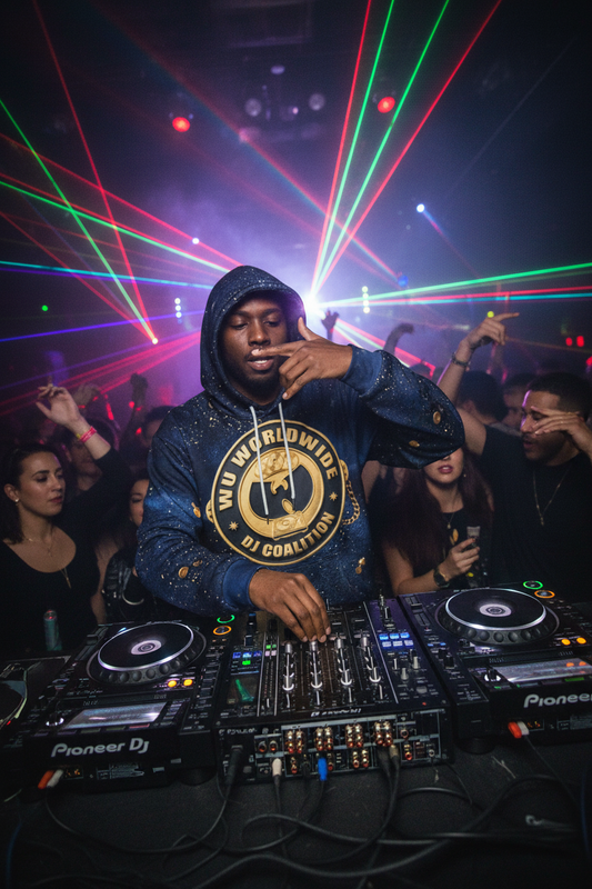 PYN™ "Wu World DJ Coalition" Oversized Cotton Hoodie