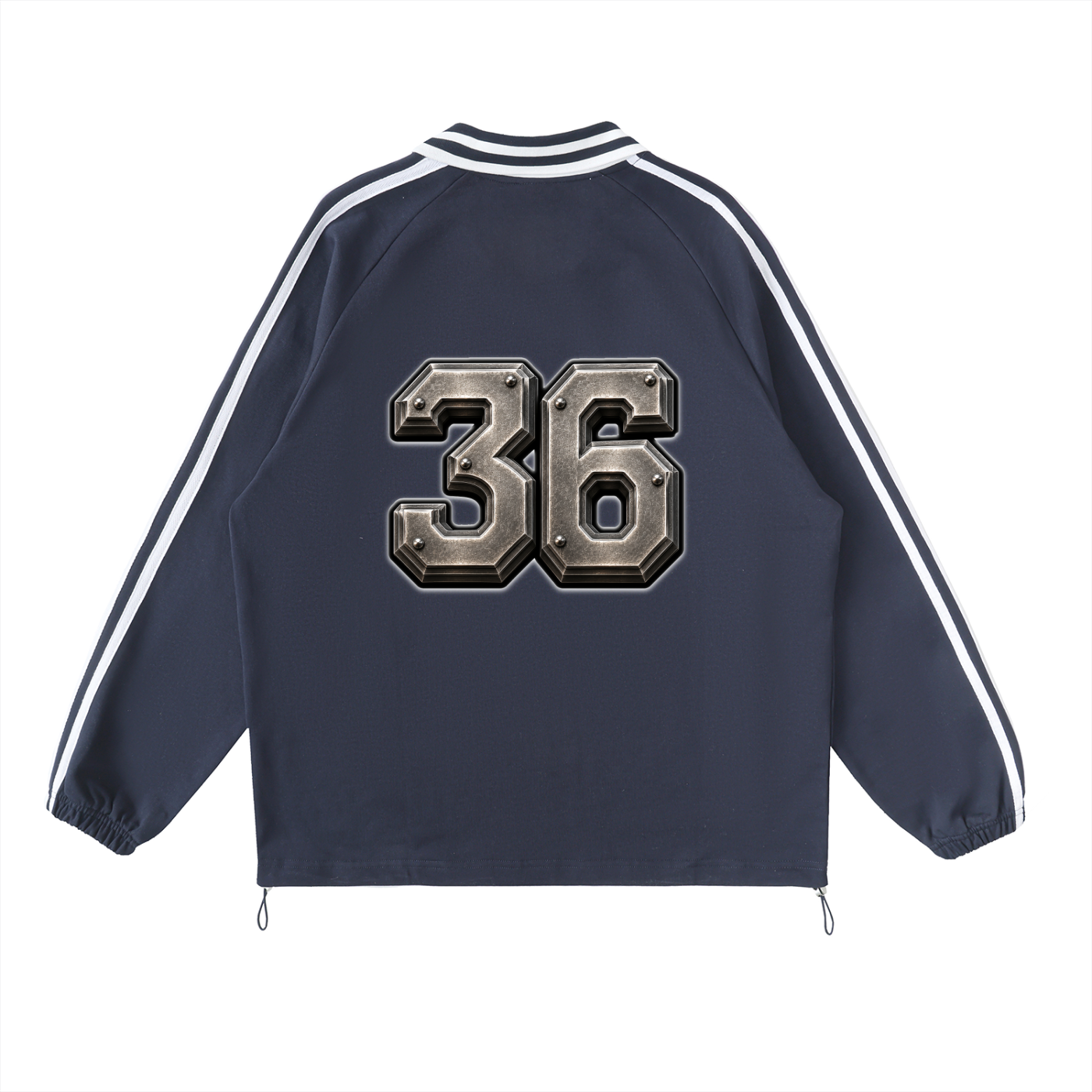 PYN™ "The Final Chamber" Contrast Striped Lapel Collar Sweatshirt