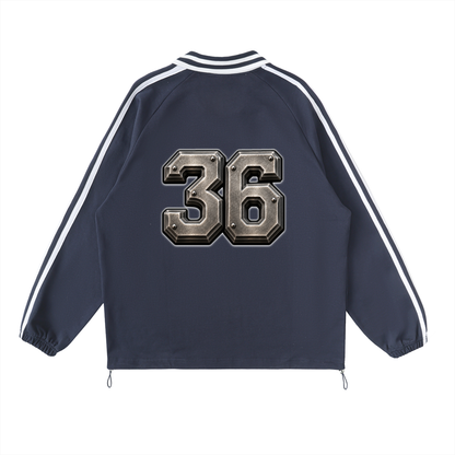 PYN™ "The Final Chamber" Contrast Striped Lapel Collar Sweatshirt