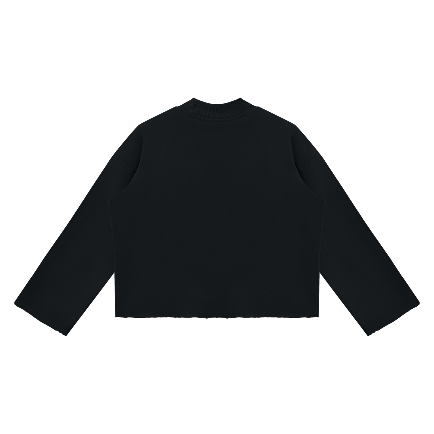 PYN™ "WUSA" Women's Mock Neck Raw Edge Boxy Sweatshirt