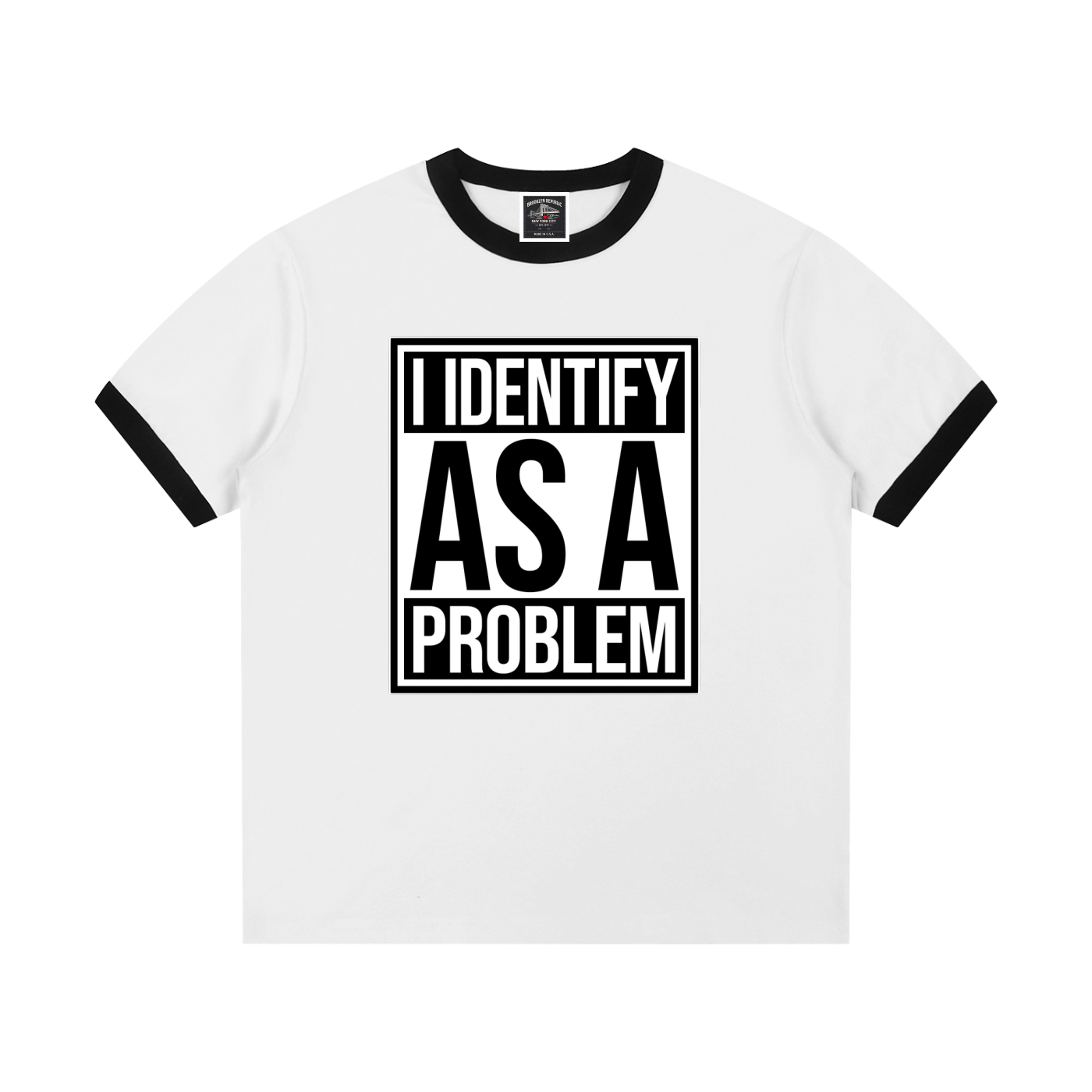 "FAFO" Contrast Edge Ribbed Crewneck T-Shirt