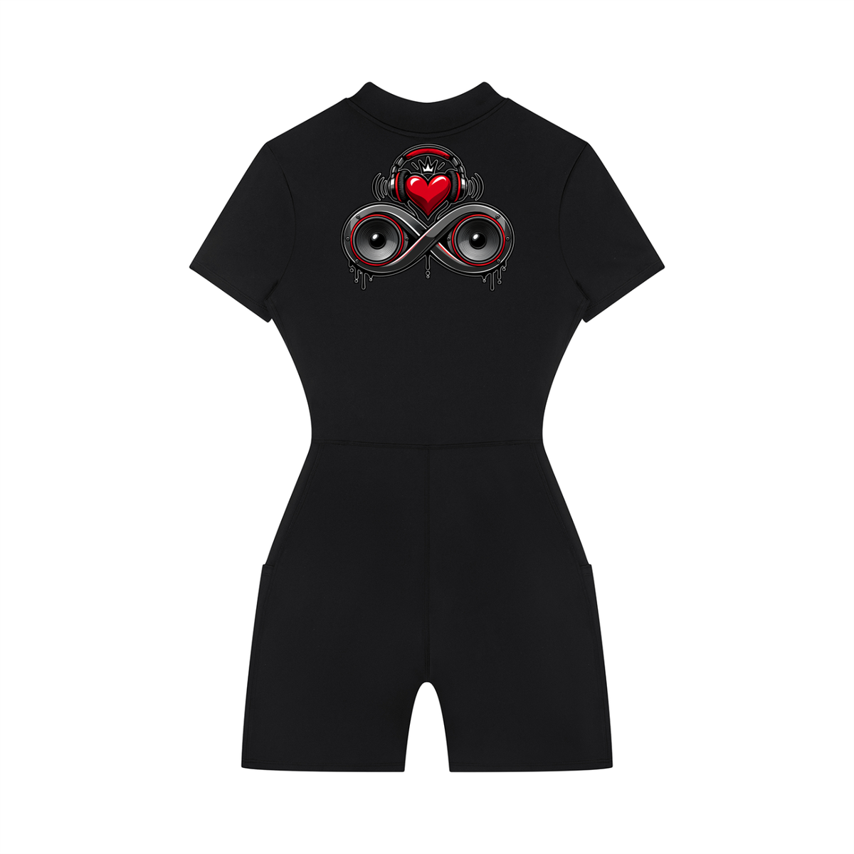 Infinity Sione™ "Heartbeatz" Women's Quarter-Zip Short Sleeve Romper