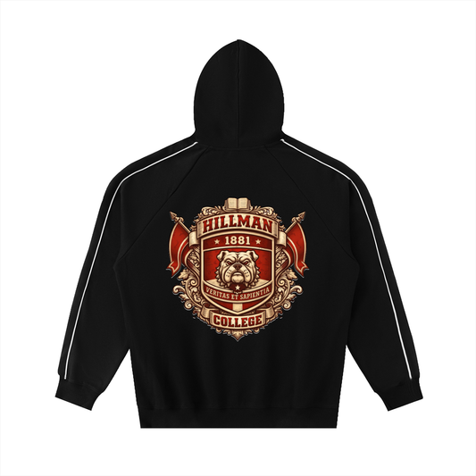 “Hillman” Contrast Piping Raglan Hoodie