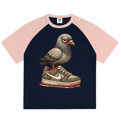 "Dunk the Angry Pigeon" Raglan Sleeve T-Shirt