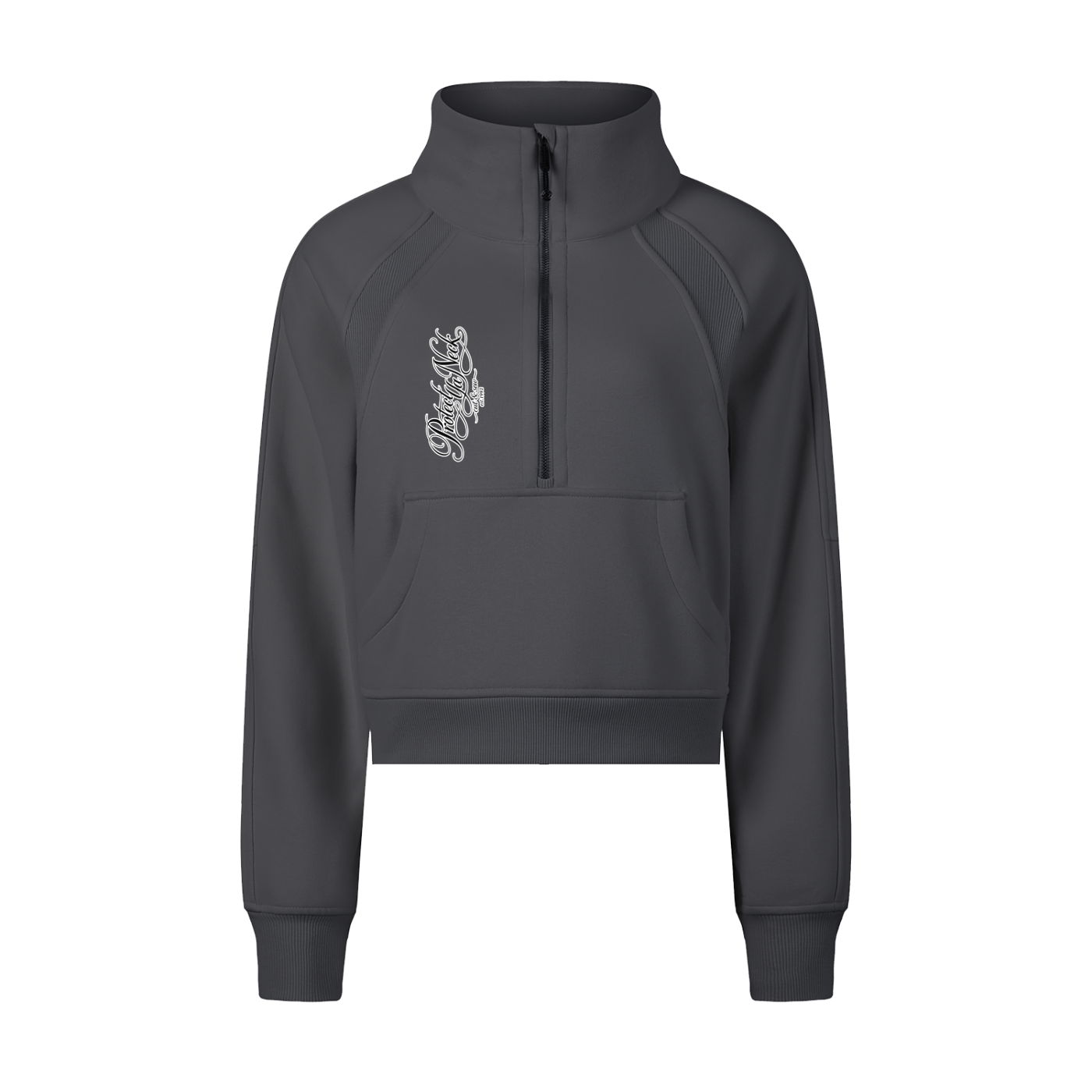 PYN™ x BKRP™ "Cut & Sew" Cropped Half-Zip Sweatshirt