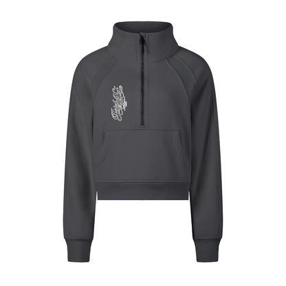 PYN™ x BKRP™ "Cut & Sew" Cropped Half-Zip Sweatshirt
