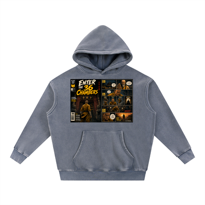 PYN™ x BKRP™ "Enter the 36 Chambers" Snow Wash Fleece Oversize Hoodie
