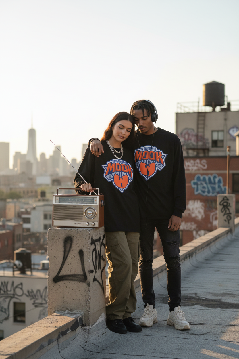 PYN™ "Mook in the Morning" Raw Edge Long Sleeve T-Shirt