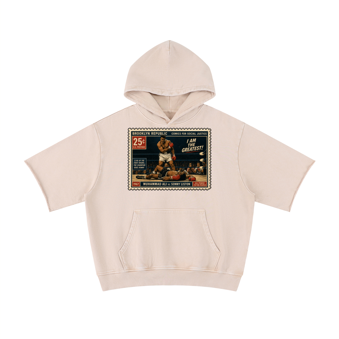 "The Greatest" Mineral Wash Short Sleeve Hoodie