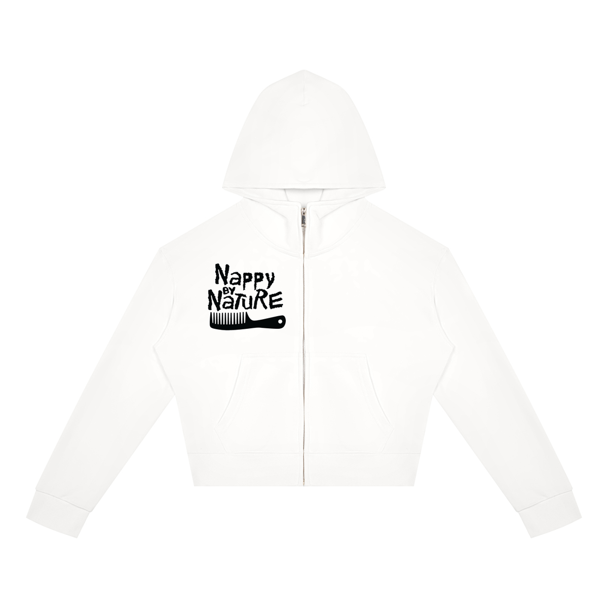 "Nappily Ever After" Women's Crop Full Zip Hoodie