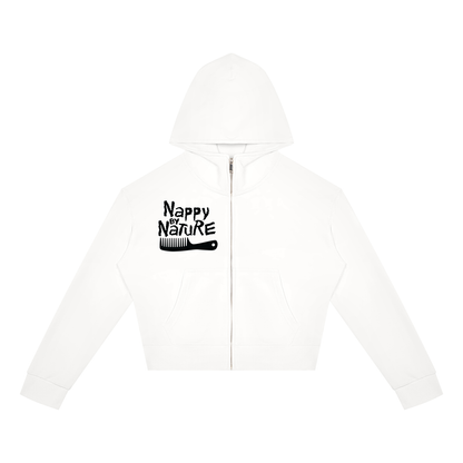 "Nappily Ever After" Women's Crop Full Zip Hoodie