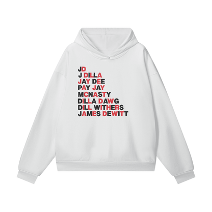 "Not Just Dilla" Embroidered Heavyweight Hidden Pocket Fleece Hoodie