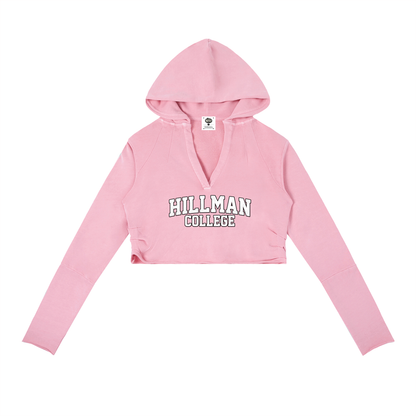 "Hillman College" Vintage Washed Raw Edge Hoodie