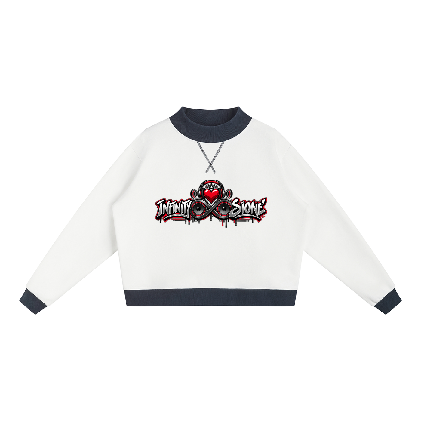 Infinity Sione™ "Heartbeatz" Mock Neck Crewneck Sweatshirt